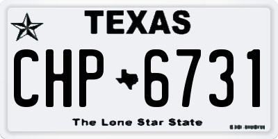 TX license plate CHP6731