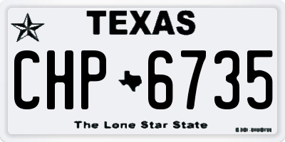TX license plate CHP6735