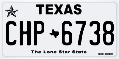 TX license plate CHP6738