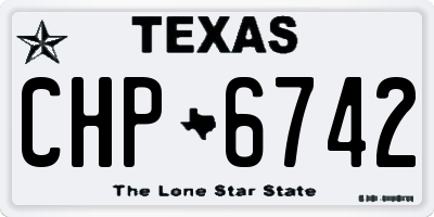 TX license plate CHP6742