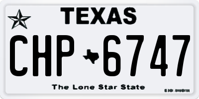 TX license plate CHP6747