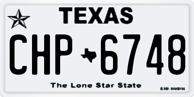 TX license plate CHP6748