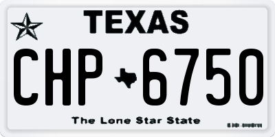 TX license plate CHP6750