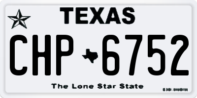 TX license plate CHP6752