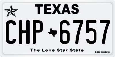 TX license plate CHP6757