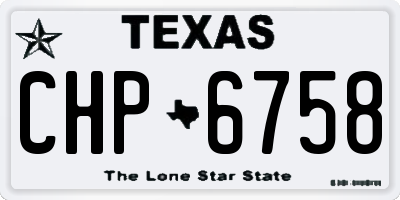 TX license plate CHP6758