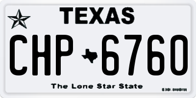 TX license plate CHP6760