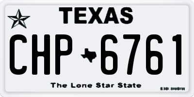 TX license plate CHP6761