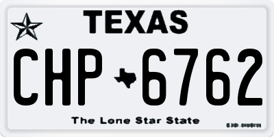 TX license plate CHP6762