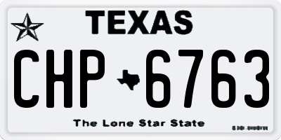 TX license plate CHP6763
