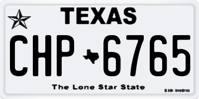 TX license plate CHP6765
