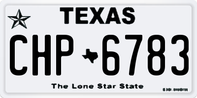 TX license plate CHP6783