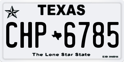 TX license plate CHP6785