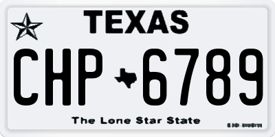 TX license plate CHP6789