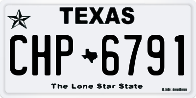 TX license plate CHP6791