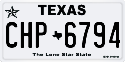 TX license plate CHP6794