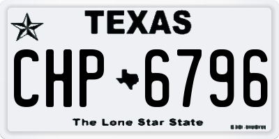 TX license plate CHP6796