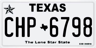 TX license plate CHP6798