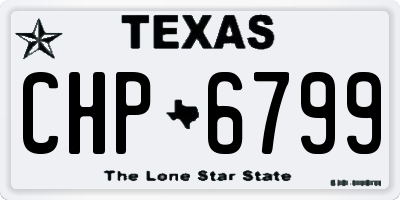 TX license plate CHP6799
