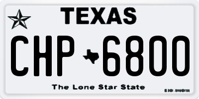 TX license plate CHP6800