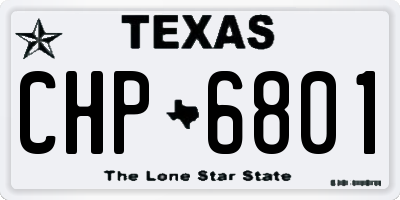 TX license plate CHP6801
