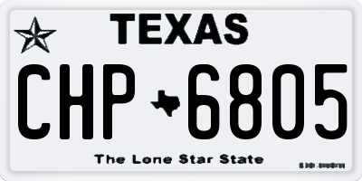 TX license plate CHP6805