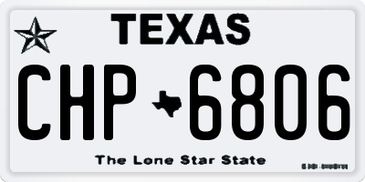 TX license plate CHP6806