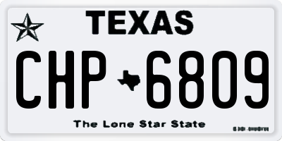 TX license plate CHP6809