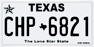 TX license plate CHP6821