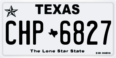 TX license plate CHP6827