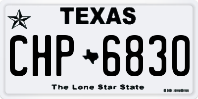 TX license plate CHP6830