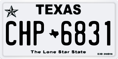 TX license plate CHP6831