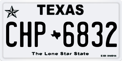 TX license plate CHP6832
