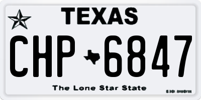 TX license plate CHP6847