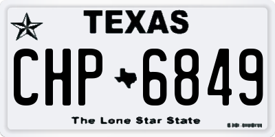 TX license plate CHP6849