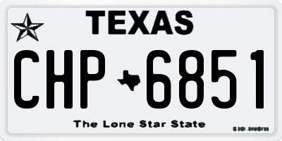 TX license plate CHP6851