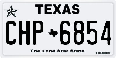 TX license plate CHP6854
