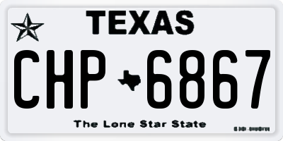 TX license plate CHP6867