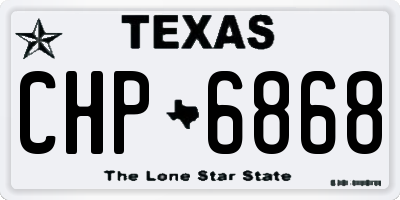 TX license plate CHP6868