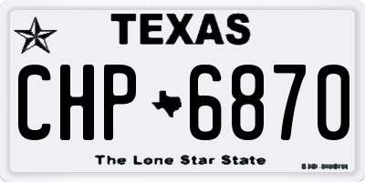 TX license plate CHP6870