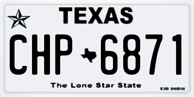 TX license plate CHP6871