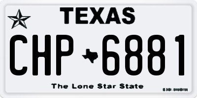 TX license plate CHP6881
