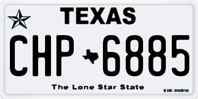 TX license plate CHP6885