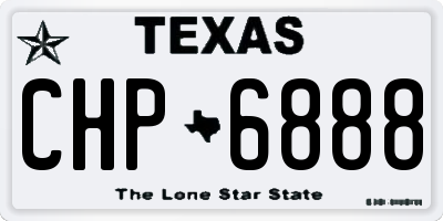 TX license plate CHP6888
