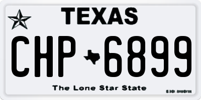 TX license plate CHP6899
