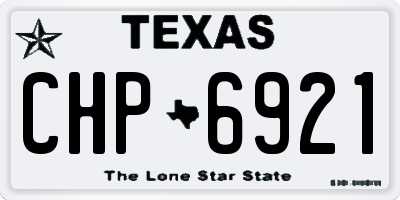 TX license plate CHP6921