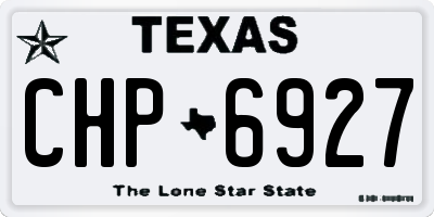 TX license plate CHP6927