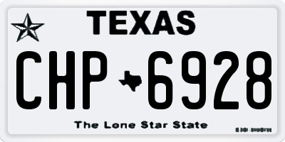 TX license plate CHP6928