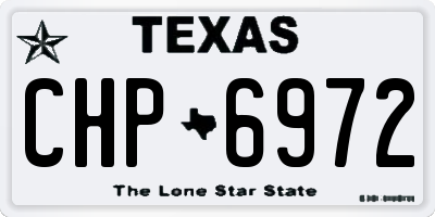 TX license plate CHP6972