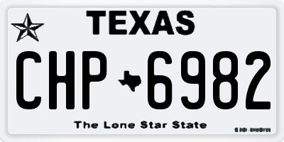 TX license plate CHP6982